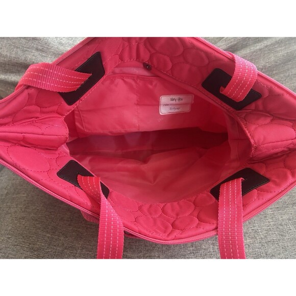 Thirty One Vary You Versatile Tote In Coral Quilted Dots Double Handle Bag - Picture 4 of 9